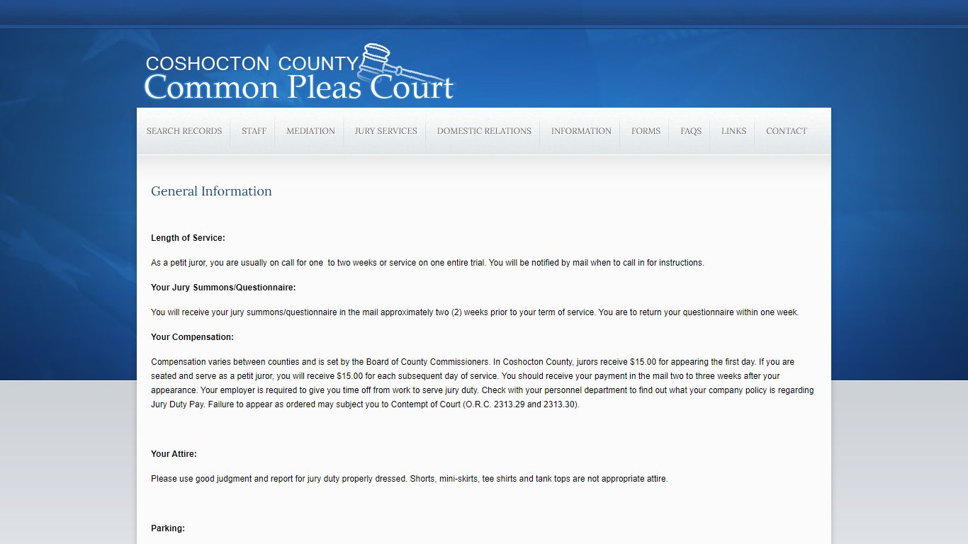 General Information - Coshocton County Common Pleas Court